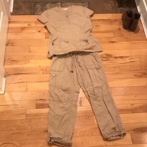Set of tan scrubs